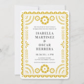 Yellow Papel Picado Inspirierte Einladung zur Hoch (Vorderseite)