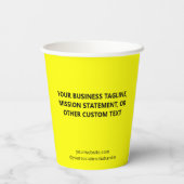 Yellow Paper Cups Custom Company Logo Branded 8 oz Pappbecher (Rückseite)