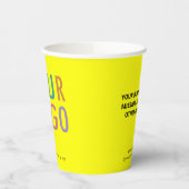Yellow Paper Cups Custom Company Logo Branded 8 oz Pappbecher (Links)