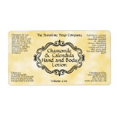 Yellow parchment vintage frame cosmetic label (Vorne)