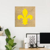 Yellow Parisian Moods Fleur de Lys Poster (Heimbüro)