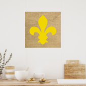 Yellow Parisian Moods Fleur de Lys Poster (Küche)
