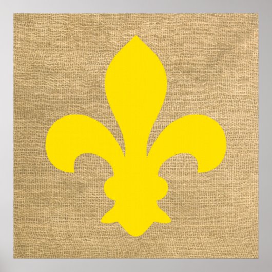 Yellow Parisian Moods Fleur de Lys Poster (Vorne)