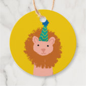 Yellow Party Animal Lion Birthday Party Geschenkanhänger (Vorderseite)