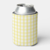 Yellow Pastel Gingham Pattern Grandmillenial  Dosenkühler (Kanne Vorderseite)