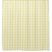 Yellow Pastel Gingham Pattern Modern Farmhouse Duschvorhang (Vorderseite)
