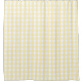 Yellow Pastel Gingham Pattern Modern Farmhouse Duschvorhang (Vorderseite)