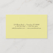 Yellow Pastel Patisserie Business Card Visitenkarte (Rückseite)