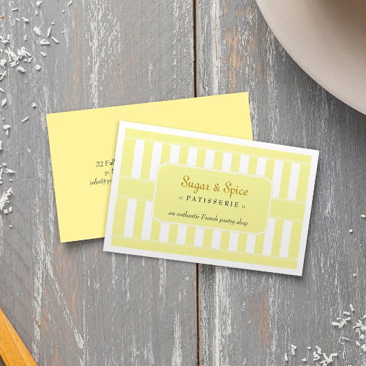 Yellow Pastel Patisserie Business Card Visitenkarte