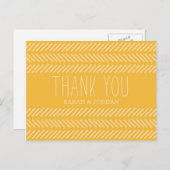 Yellow Pattern Wedding Danke Postcard Postkarte (Vorne/Hinten)
