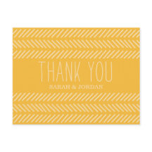 Yellow Pattern Wedding Danke Postcard