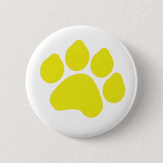 Yellow Paw Print Button (Vorderseite)