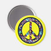 Yellow Peace Magnet (Vorderseite/Rückseite)