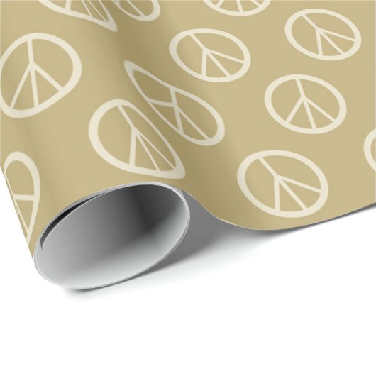 Yellow Peace Signs Boho Birthday Geschenkpapier (Rolleneckpunkt)