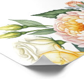 Yellow Peach Flowers Sage Greenery Wedding Welcome Poster (Ecke)