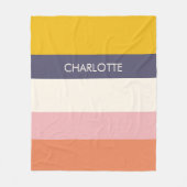 Yellow Peach Modern Color Blocks Stripes Custom  Fleecedecke (Vorderseite)