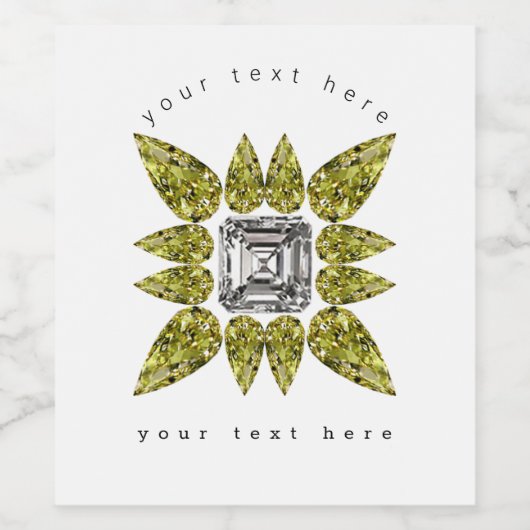 Yellow Pear Diamond Weinetikett (Einzelnes Label)