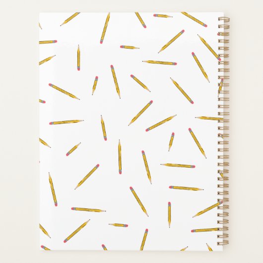 Yellow Pencils Pink Apple Lehrer Planner Planer (Rückseite)