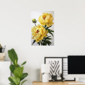 Yellow Peongs Blume Art Print Poster (Heimbüro)