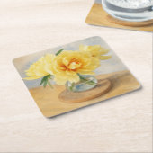 Yellow Peonies - Coasters Rechteckiger Pappuntersetzer (angewinkelt)