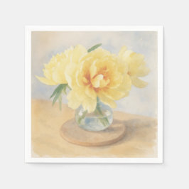 Yellow Peonies - Napkins Serviette