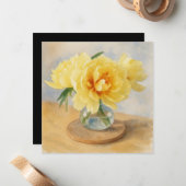 Yellow Peonies - Note Cards Mitteilungskarte (Vorderseite/Rückseite Beispiel)