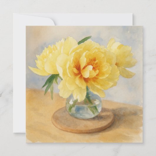 Yellow Peonies - Note Cards Mitteilungskarte (Vorderseite)