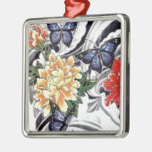 Yellow Peony and Butterfly Tattoo Design Ornament Aus Metall (Links)