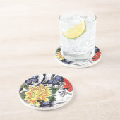 Yellow Peony and Butterfly Tattoo Design Untersetzer (Seite)