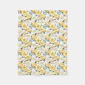 Yellow Peony Chrysanthemum Floral Botanical Print Fleecedecke (Vorderseite)