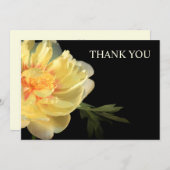 Yellow Peony Dankeschön Panel Card Dankeskarte (Vorne/Hinten)