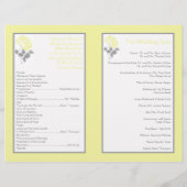 Yellow Peony on White mit Gray Wedding Program (Rückseite)