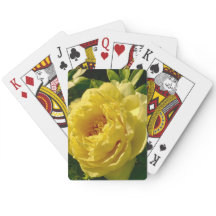 Yellow Peony Playing Cards