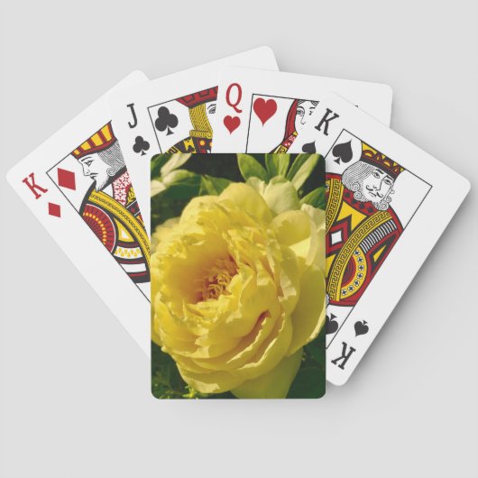 Yellow Peony Playing Cards Spielkarten (Rückseite)