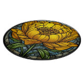 Yellow Peony Stained Glass Schneidebrett (Ecke)