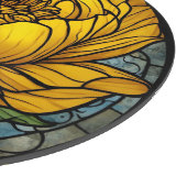 Yellow Peony Stained Glass Schneidebrett (Ecke)