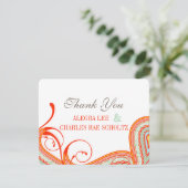 Yellow Persimmon Aqua Mint Typografie Danke (Stehend Vorderseite)