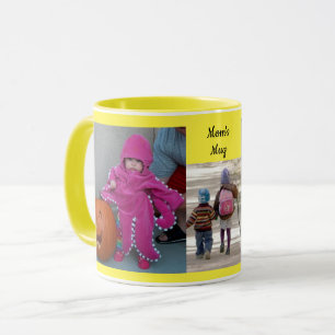 Yellow Personalize 3 FOTO TEMPLATE Geschenk Kaffee Tasse