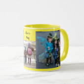 Yellow Personalize 3 FOTO TEMPLATE Geschenk Kaffee Tasse (VorderseiteRechts)