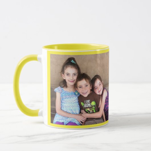 Yellow Personalize FOTO TEMPLATE Geschenk Kaffee T Tasse (Links)