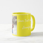 Yellow Personalize Foto Template Geschenk Kaffee T Tasse (VorderseiteRechts)
