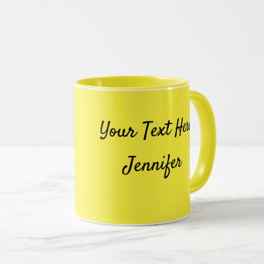 Yellow Personalize Message Coffee Cup Geschenk Tas Tasse (VorderseiteRechts)