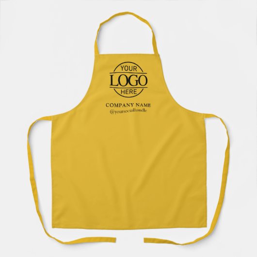 Yellow Personalized Apron with Logo Custom Uniform Schürze (Vorderseite)