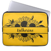 Yellow Personalized line drawn sunflowers Laptopschutzhülle (Vorderseite)