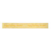 Yellow Personalized Name Happy Birthday Satinband (Vorderseite)