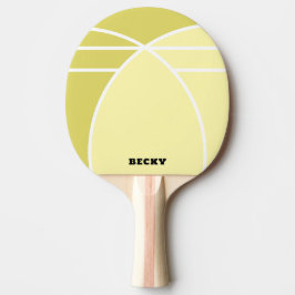 Yellow Personalized Ping Pong Paddle with Name Tischtennis Schläger
