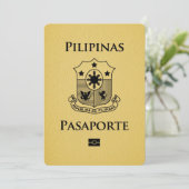 Yellow Philippines Passport Save the Date (Stehend Vorderseite)
