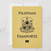 Yellow Philippines Passport Save the Date (Vorderseite)