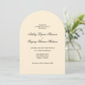 Yellow Photo Arch Shaped Wedding Invitation Einladung (Stehend Vorderseite)