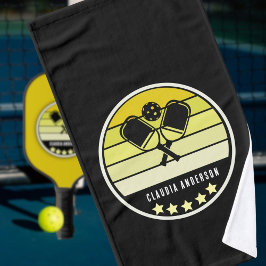 Yellow Pickleball Paddle Black Handtuch